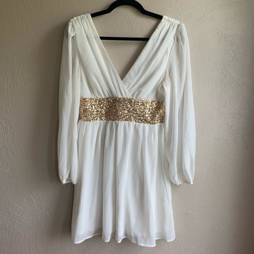 White and gold dress